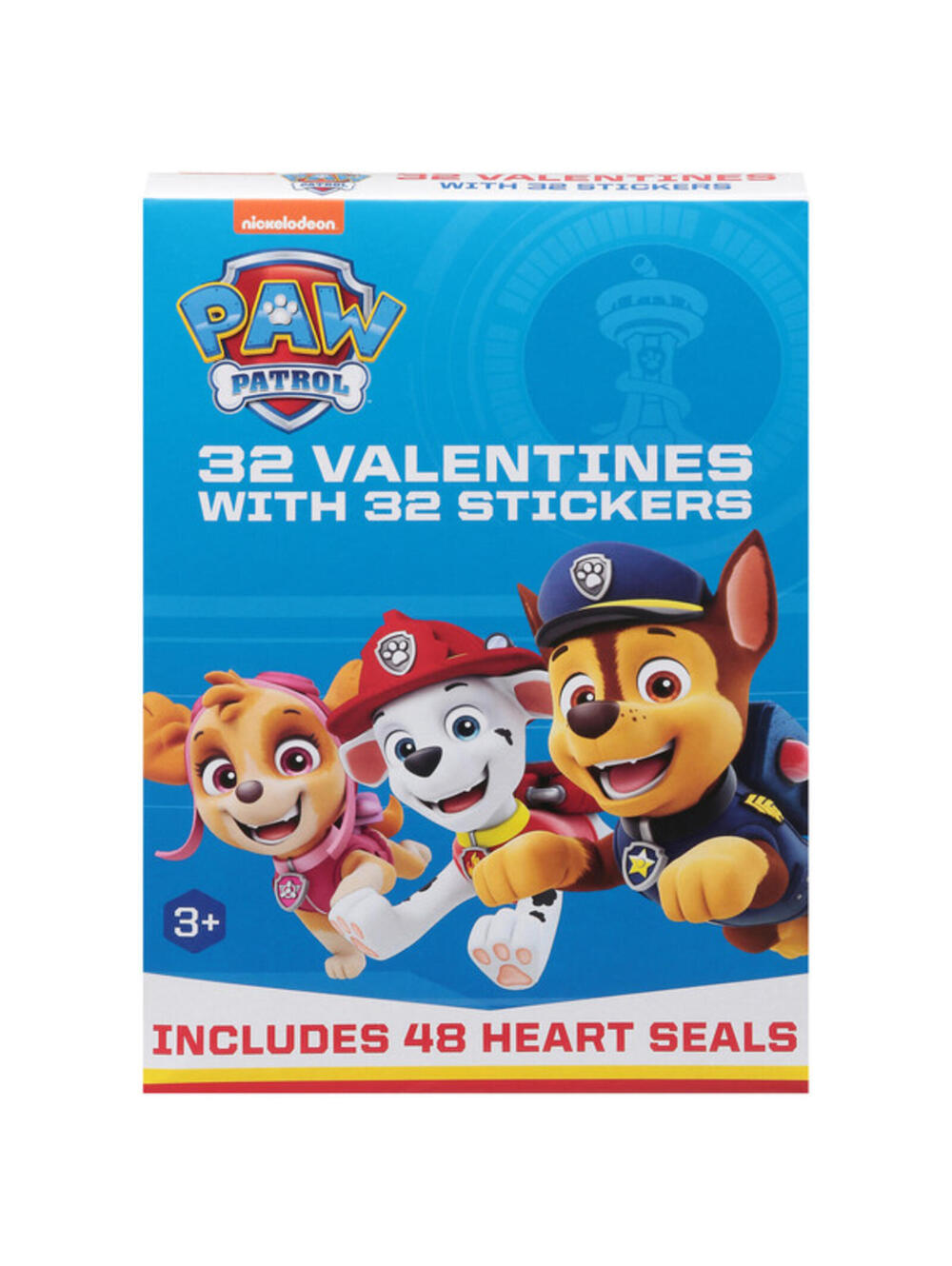 Paw Patrol 32 Valentines & Stickers & 48 Heart Seals 3+ PMG 8 Designs Cards